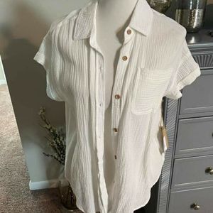 Brand new white button up shirt